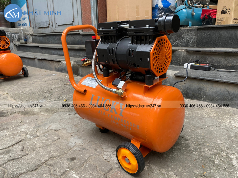 Máy nén khí không dầu mini 1hp 24 lít Lucky K24L giá rẻ