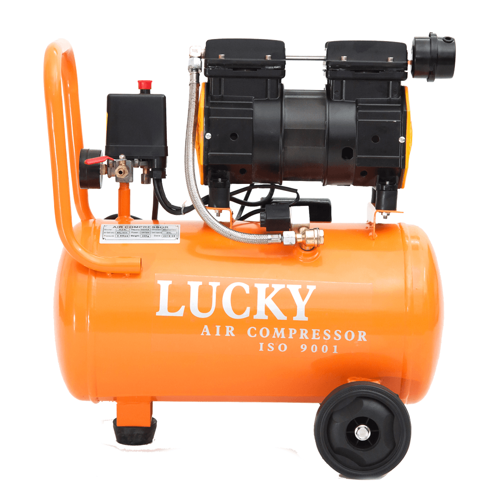 máy nén khí Lucky K24L 1hp 24 lít không dầu chính hãng