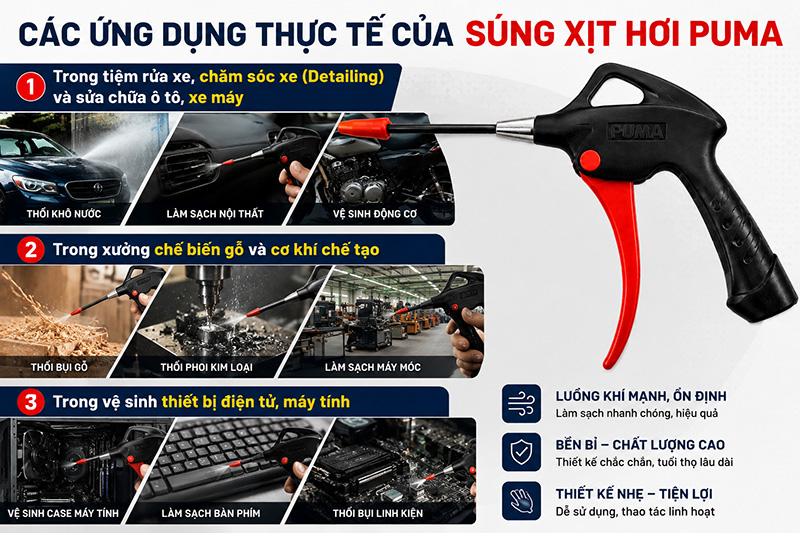 Ứng dụng của súng xịt hơi Puma trong thực tế